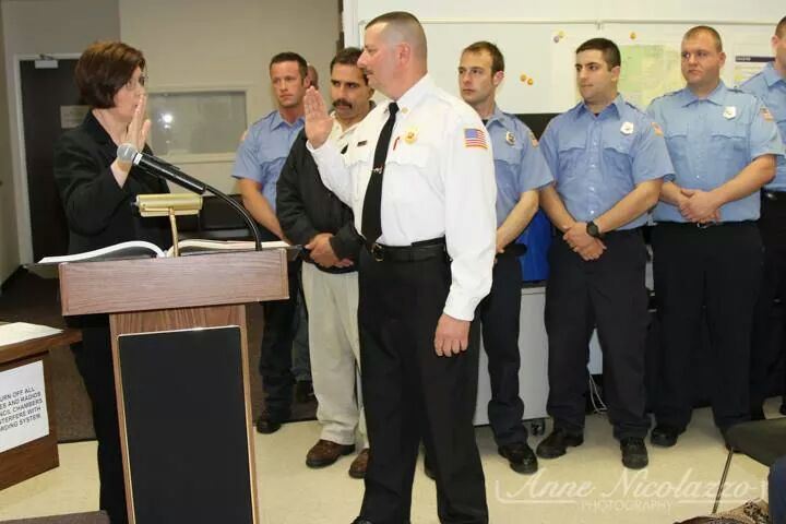 An officer is sworn in